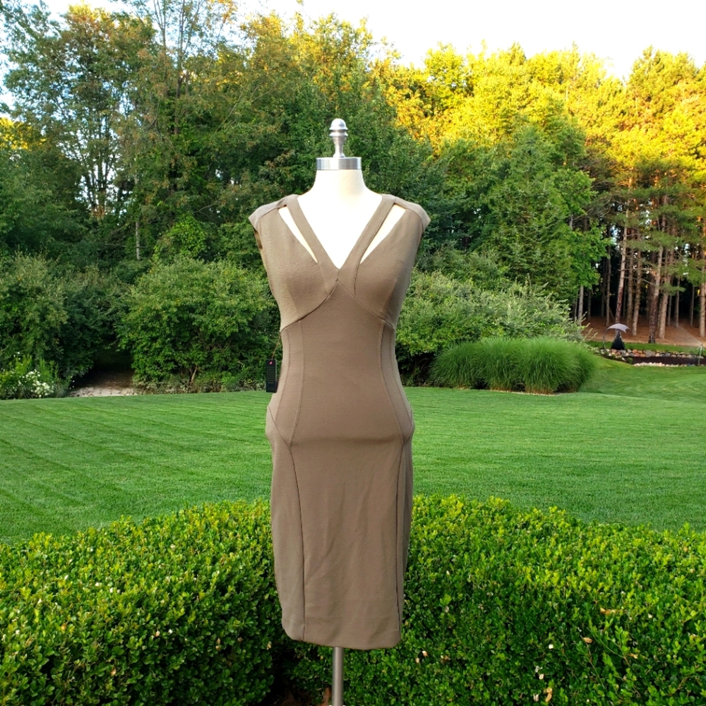 bebe Priscilla Texture Crepe Dress